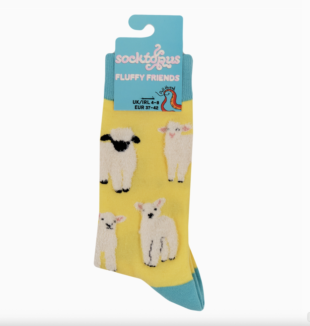 Fluffy Lamb Socks-Yellow/ S