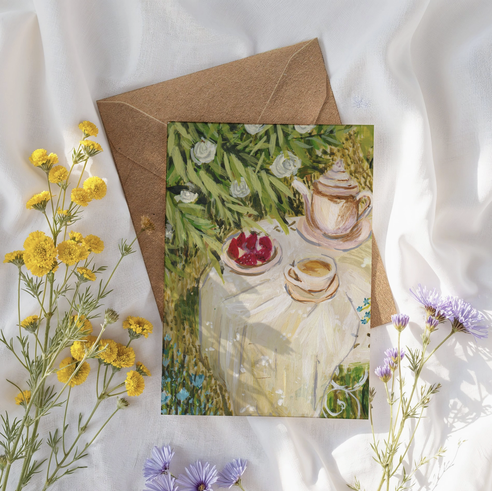 Afternoon Tea Blank Greetings Card