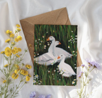 Geese in Flowers Card