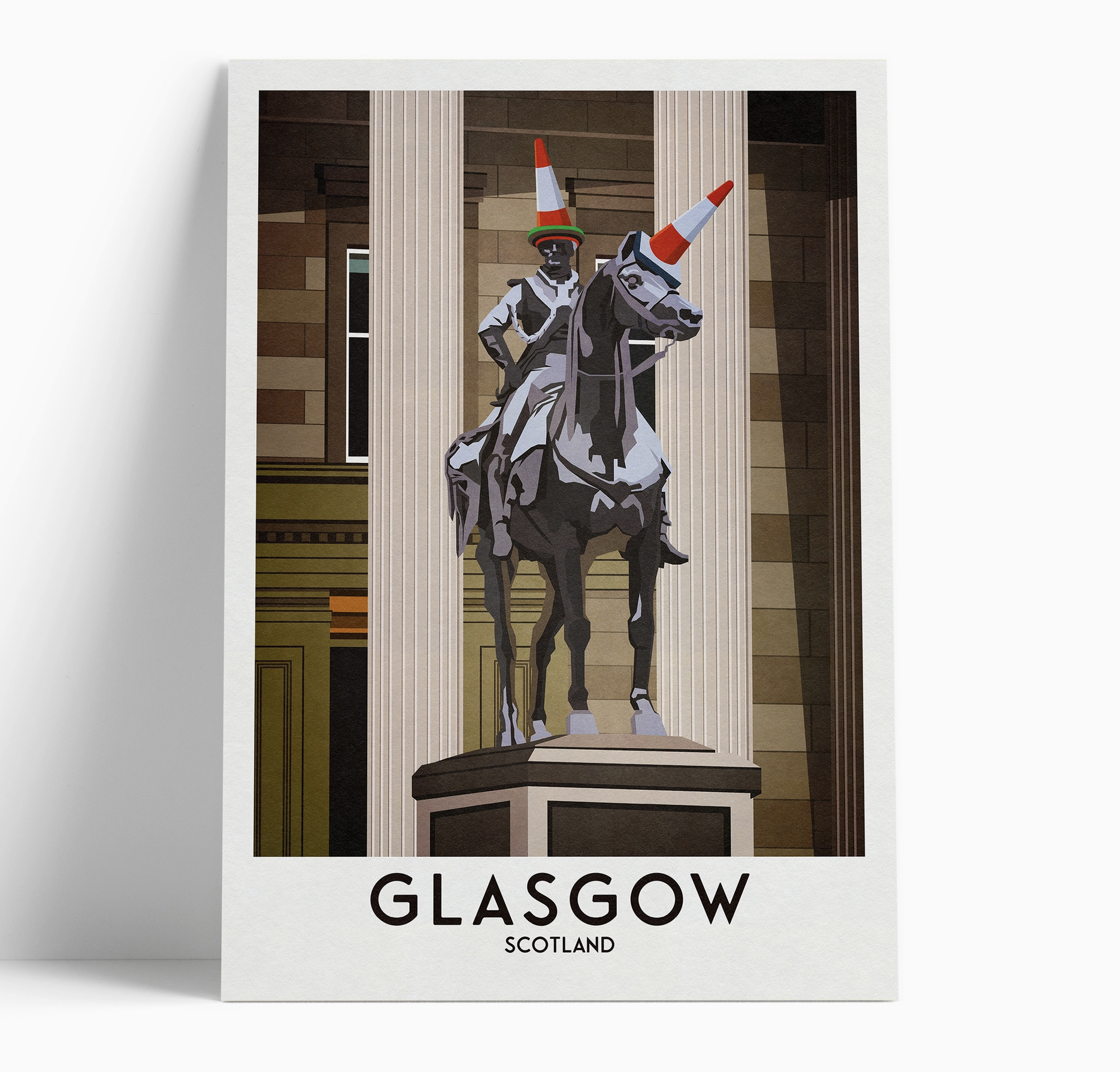 Illustrated print of Glasgow - A4 Size