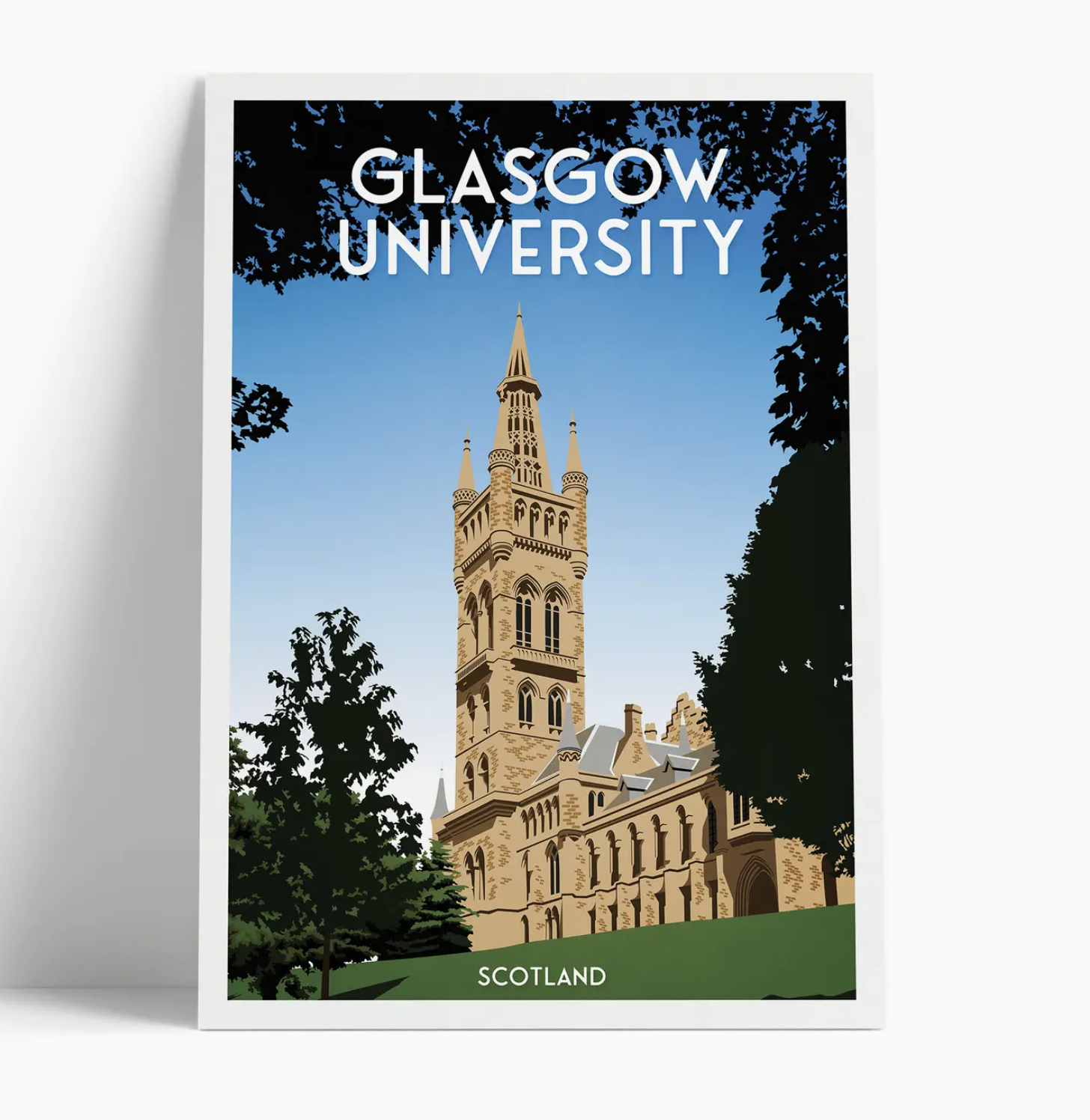 Illustrated print of Glasgow - A4 Size
