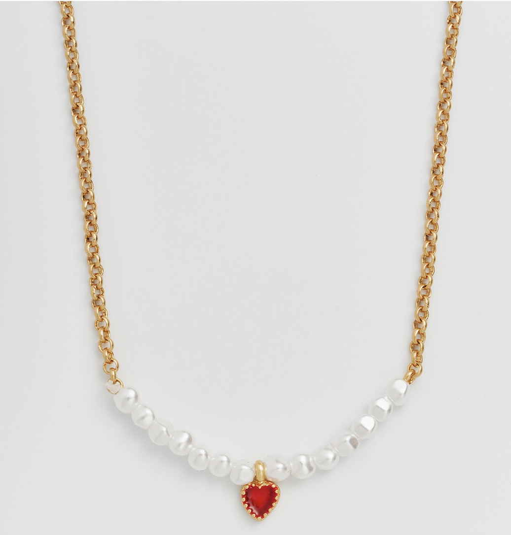 Fable Heart Pearl Necklace