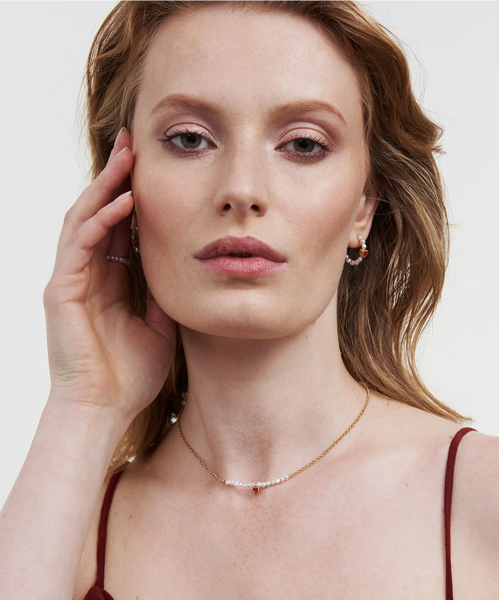 Fable Heart Pearl Necklace