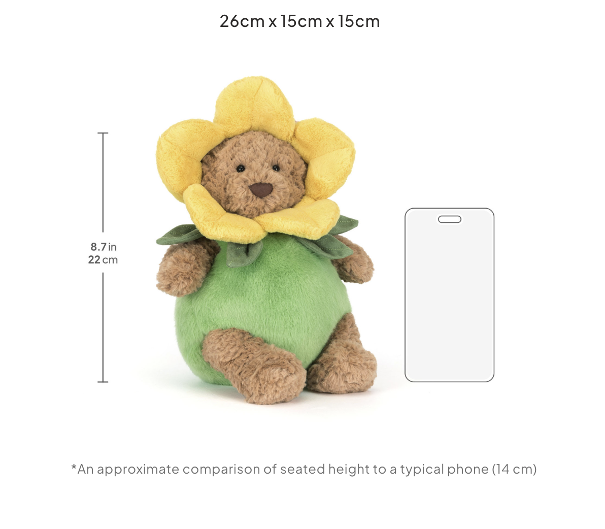 Jellycat Bartholomew Bear Daffodil Outfit