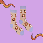Fluffy Guinea Pigs Socks-Oatmeal/ S