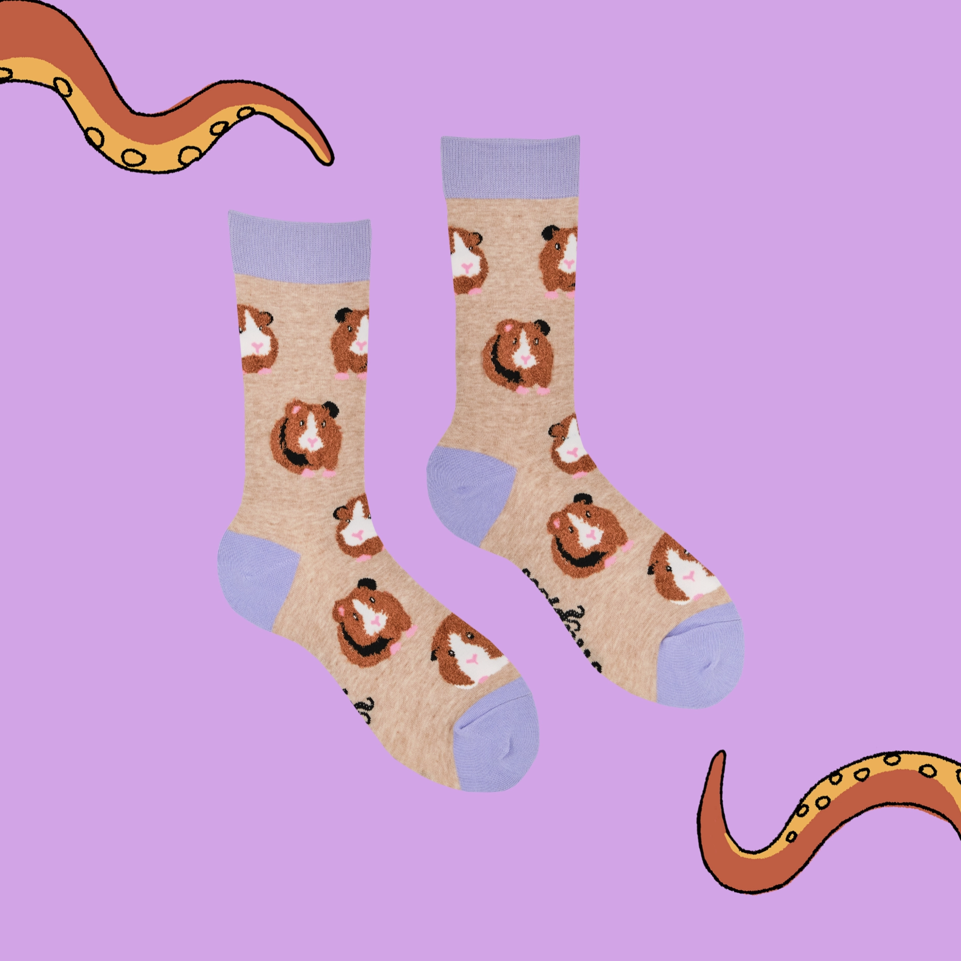 Fluffy Guinea Pigs Socks-Oatmeal/ S