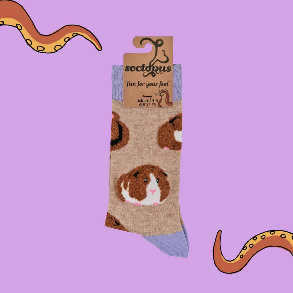 Fluffy Guinea Pigs Socks-Oatmeal/ S