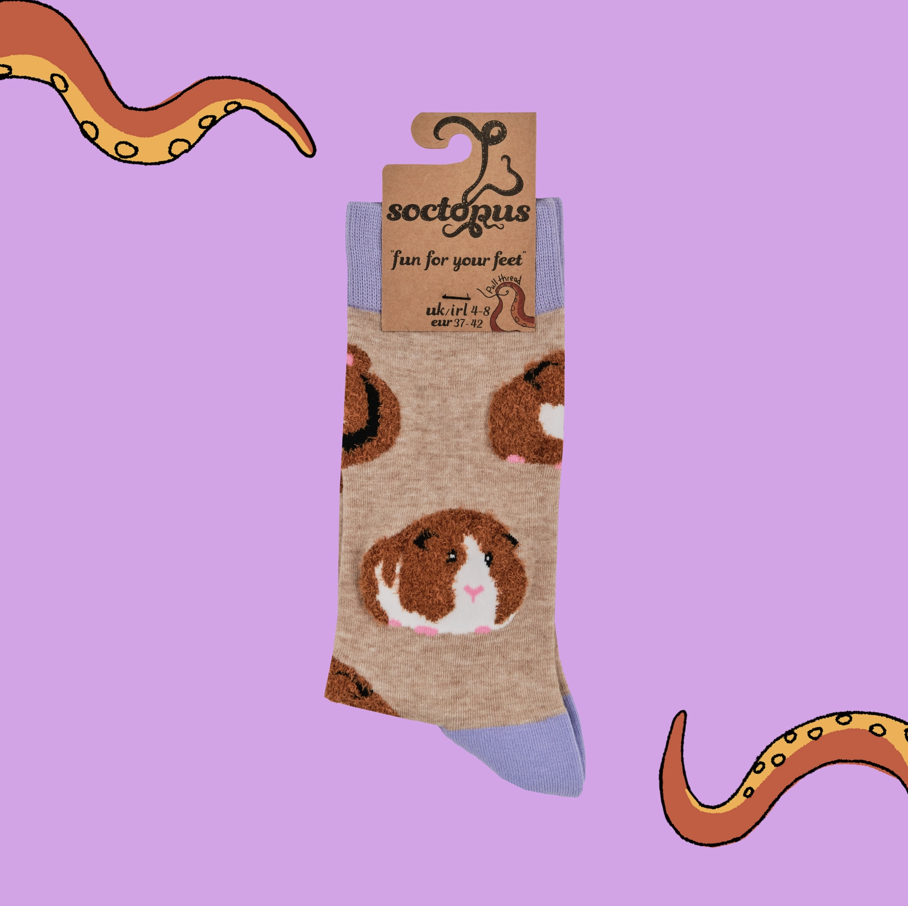 Fluffy Guinea Pigs Socks-Oatmeal/ S