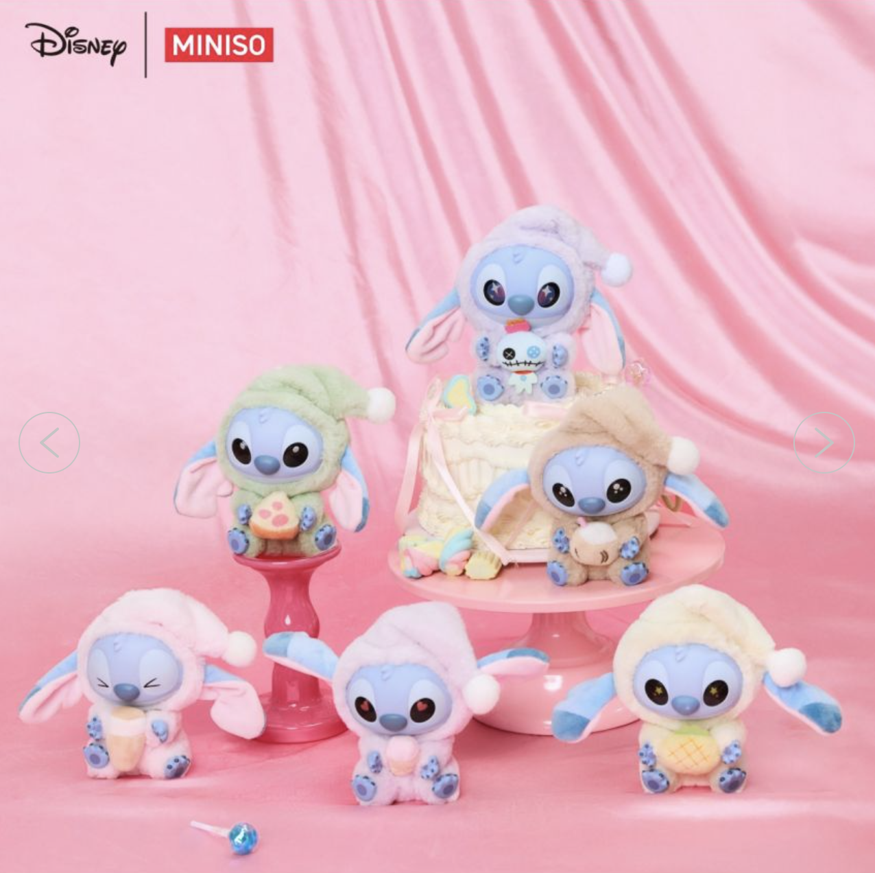Miniso Disney Stitch Eat Something Before Sleep Collection Vinyl Face Plush Blind Box