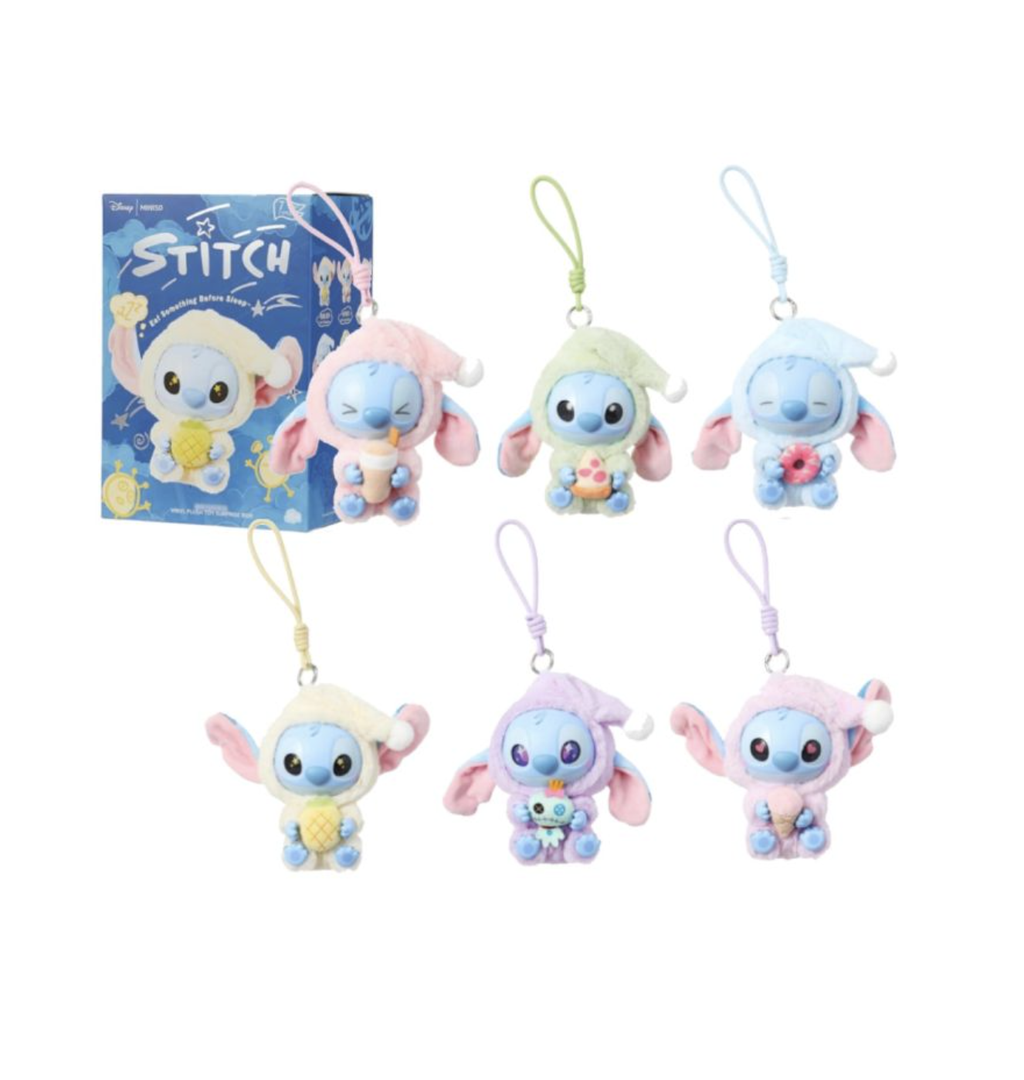 Miniso Disney Stitch Eat Something Before Sleep Collection Vinyl Face Plush Blind Box