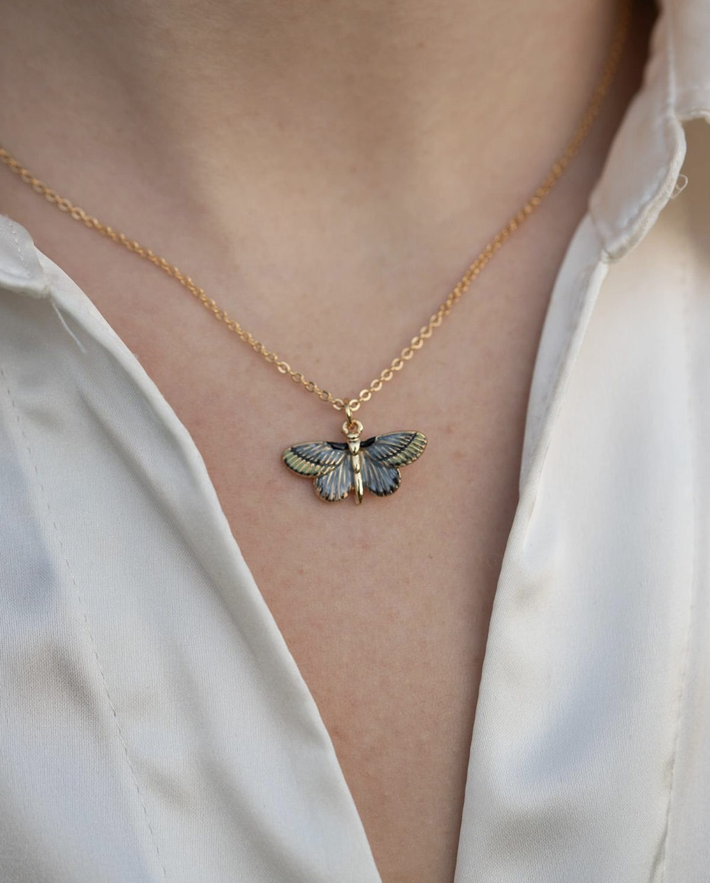 Fable Deco Butterfly Blue Necklace