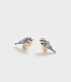 Fable Enamel Blue Tit Stud Earrings