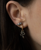 Fable Enamel Blue Tit Stud Earrings