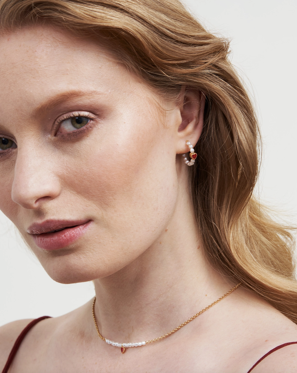 Fable Heart Pearl Hoop Earrings