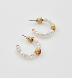 Fable Heart Pearl Hoop Earrings
