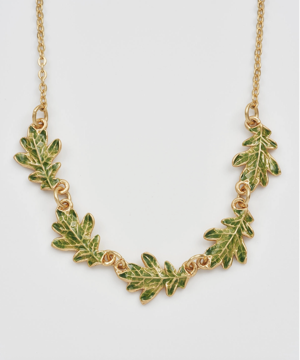 Fable Oak Leaf Gold Choker Necklace