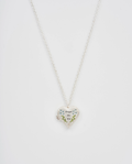Fable Floral Heart Silver Locket Necklace