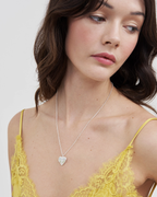 Fable Floral Heart Silver Locket Necklace