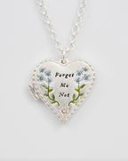 Fable Floral Heart Silver Locket Necklace