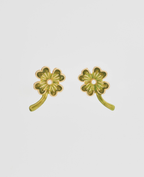 Fable Lucky Clover Pearl Stud Earrings