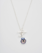 Fable Pansy Pearl Silver Toggle Necklace