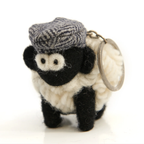 Erin Knitwear Knitted Sheep Keyring with Tartan Flatcap