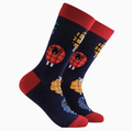 Tartan Sheep Socks-Navy/ S