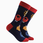 Tartan Sheep Socks-Navy/ S