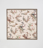 Fable Toile De Jouy Olive Green Square Scarf