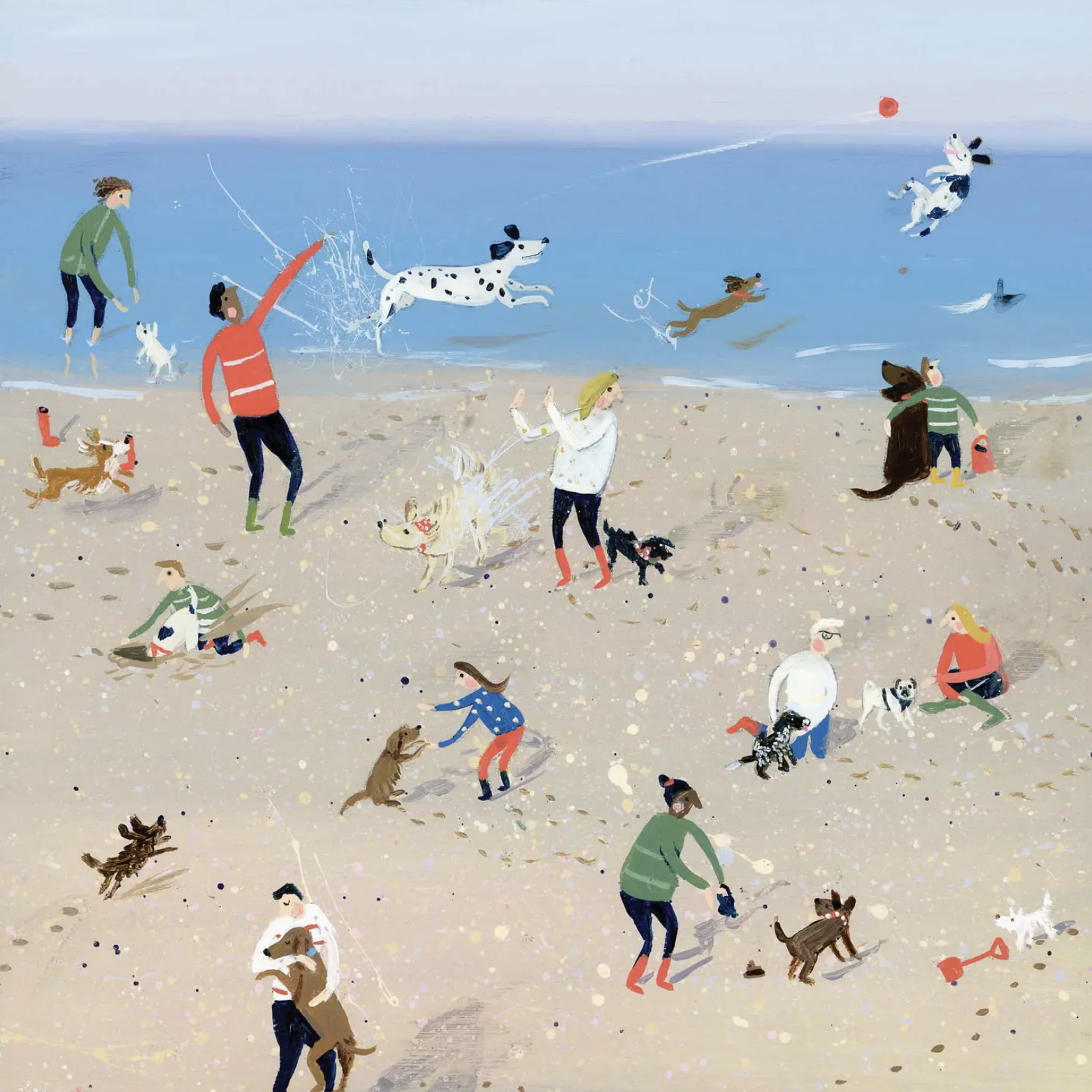 Seaside Doggies Greeting Card