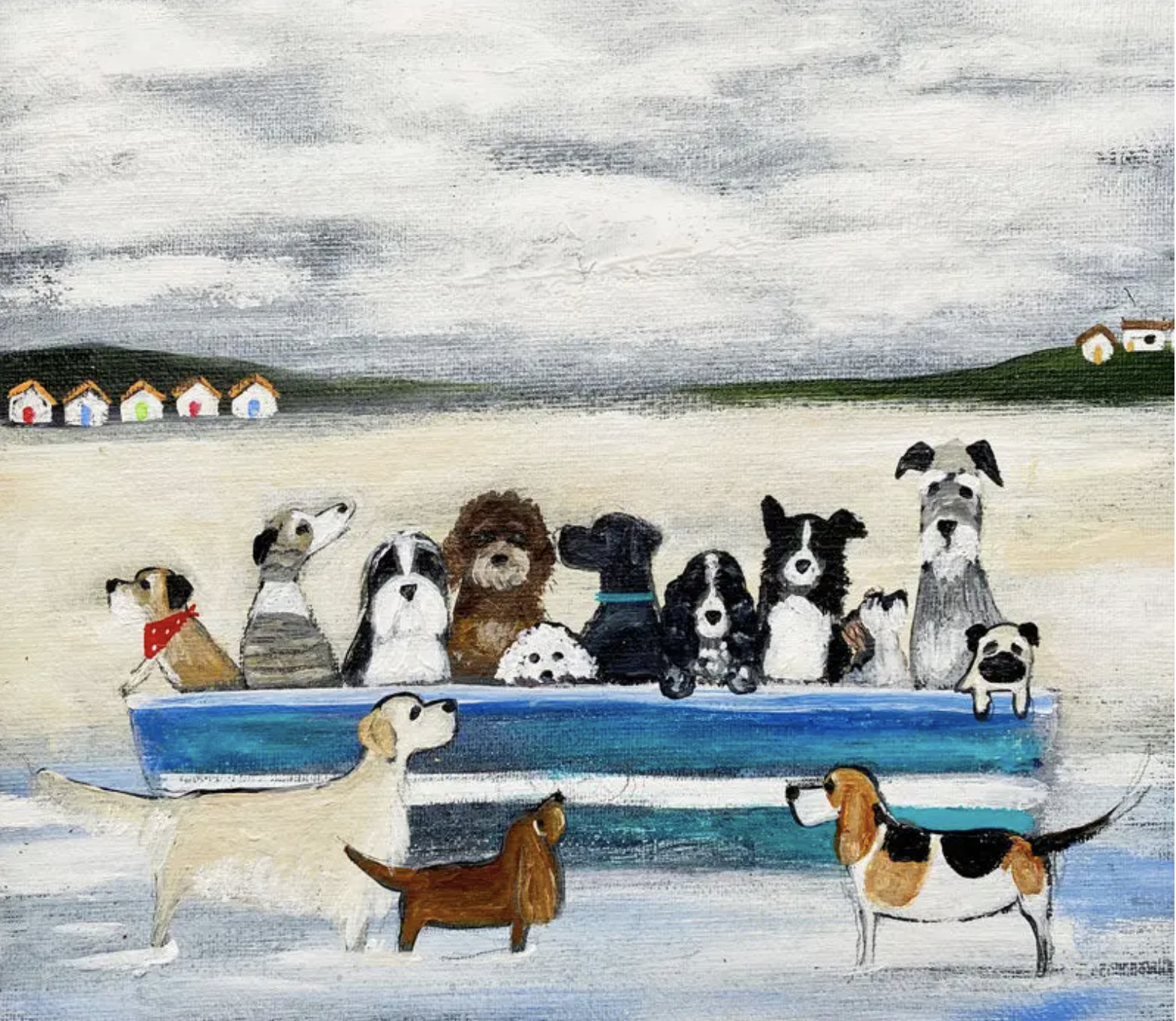 Twelve Wet Paws Greeting Card