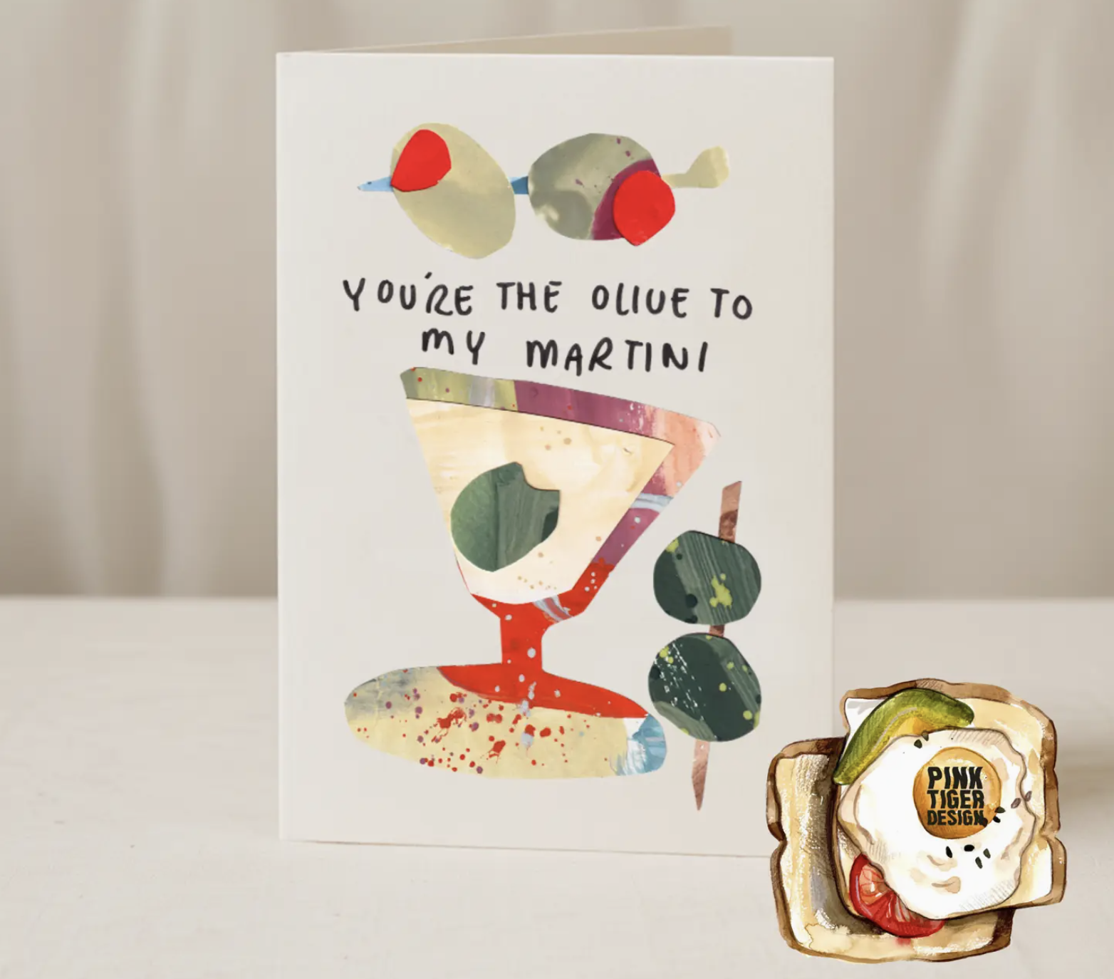 You’Re the Olive To My Martini A6 Card Collab X Ptd