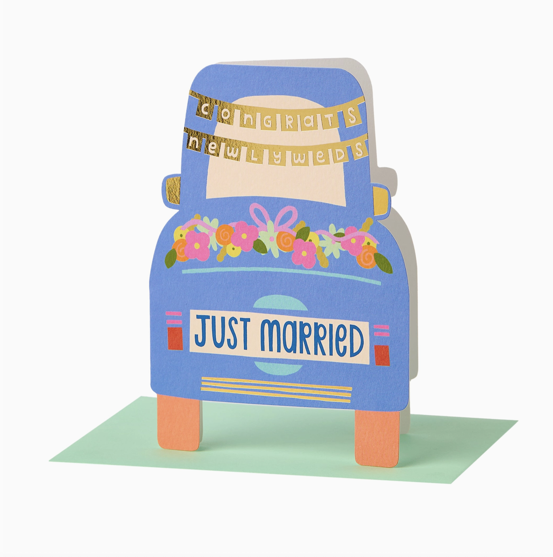 Congrats Newlyweds. Just Married Greeting Card