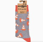 Traffic Cone Socks - Road Works-Grey/ L