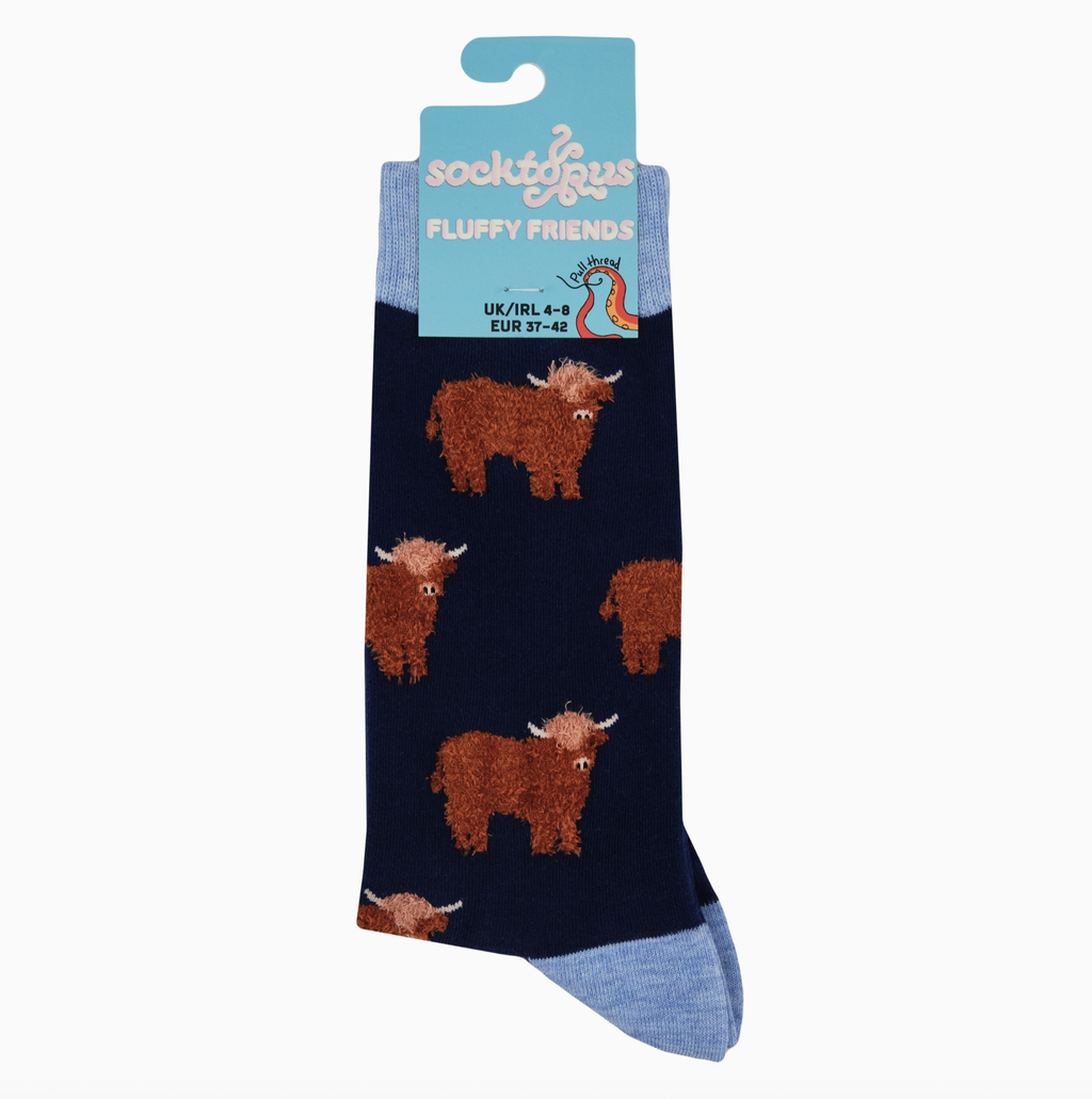 Fluffy Coo Socks-Navy/ S