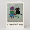 V. Important Day Cat Greetings Card | Congratulations Card