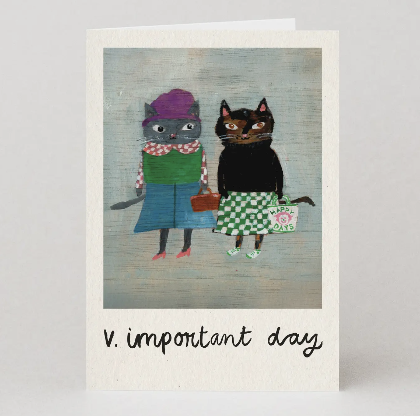 V. Important Day Cat Greetings Card | Congratulations Card