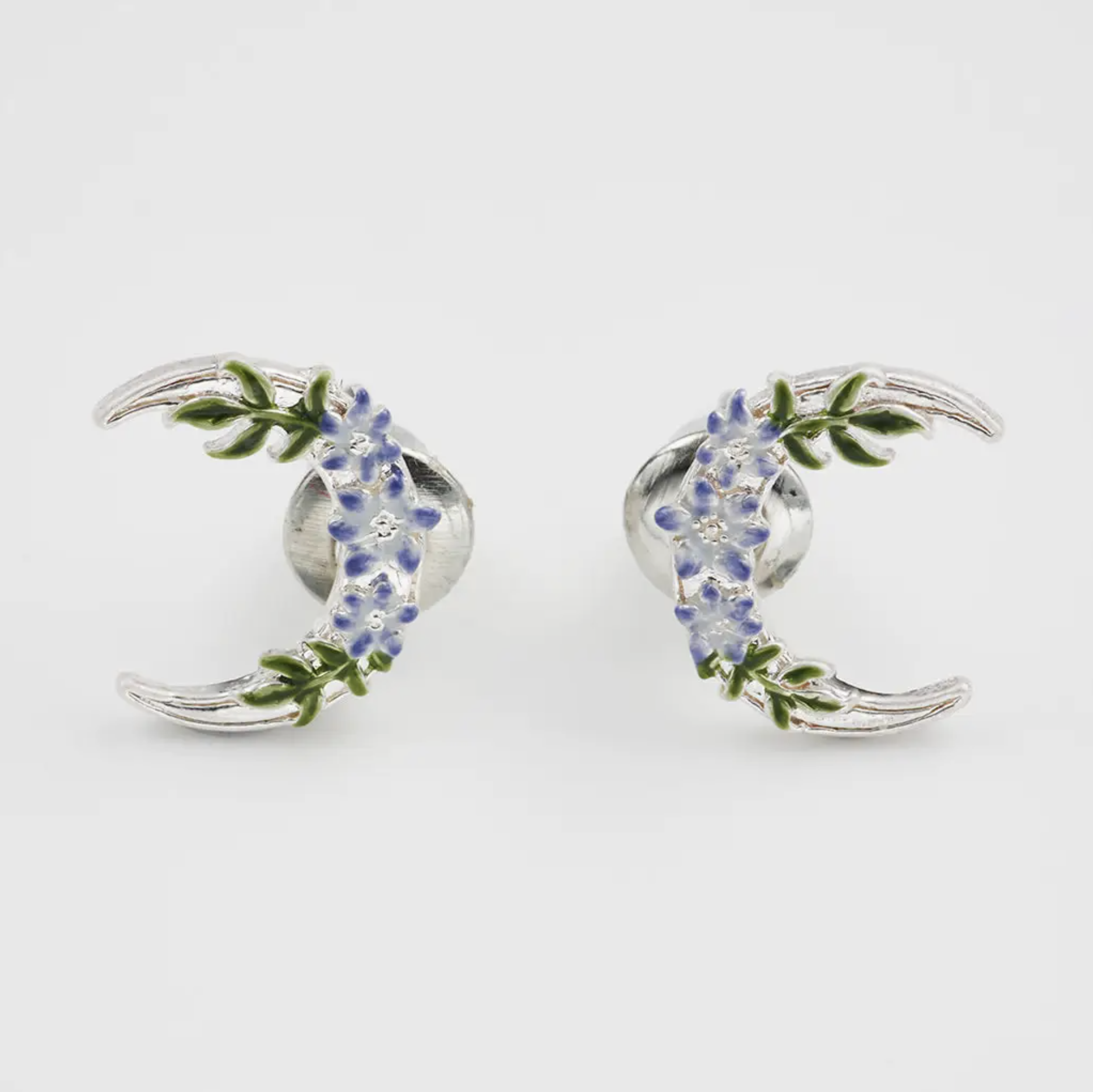Fable Nightshade Moon Silver Stud Earrings