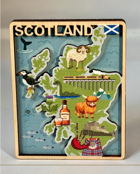 Scottish Wooden Magnet