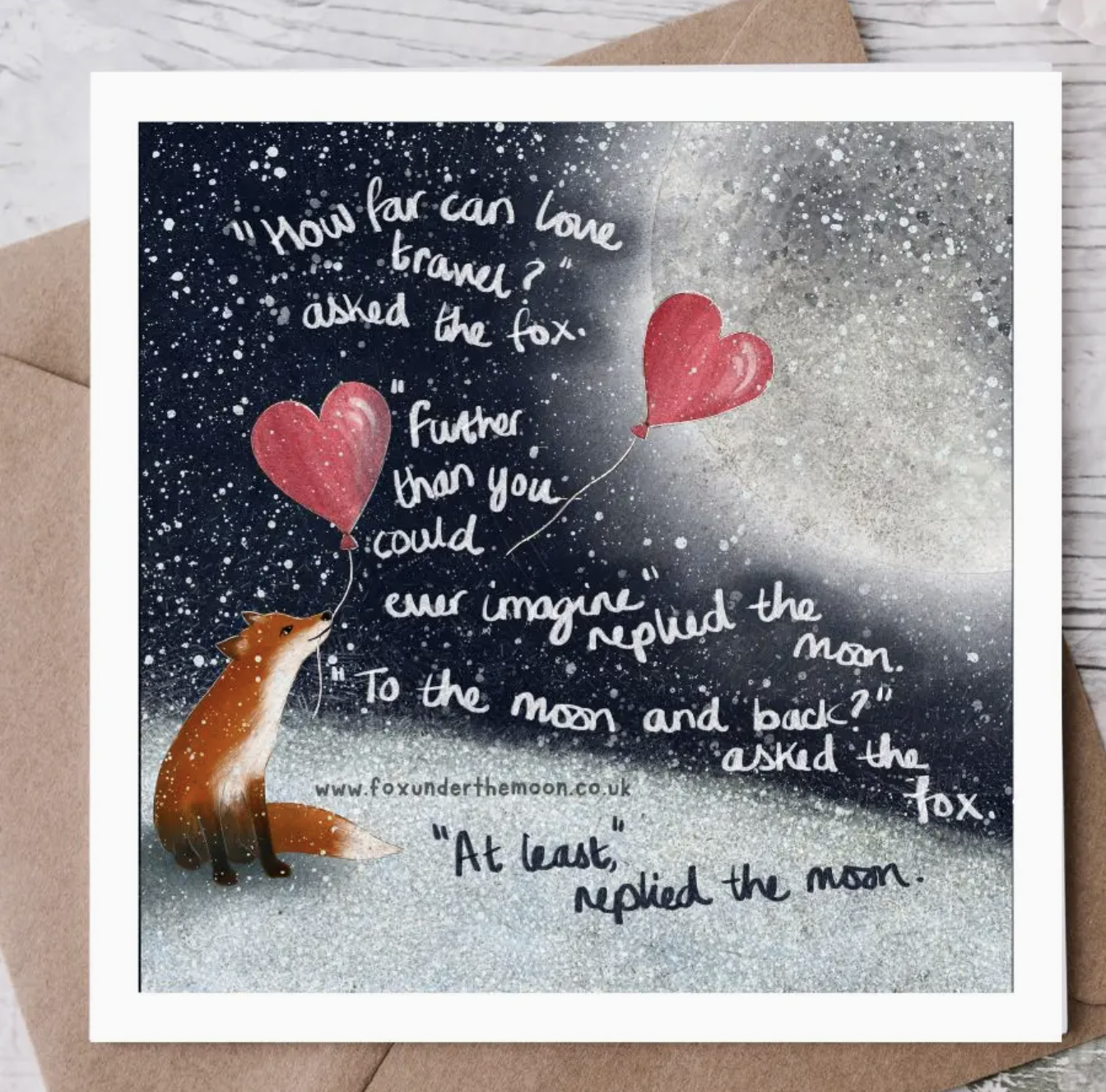 "To the Moon & Back" Love Card By Fox Under The Moon