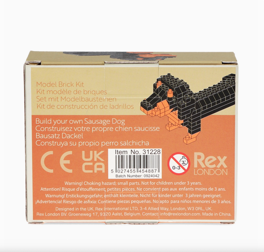 Build Your Own Dog Model Brick Kit - Sausage Dog
