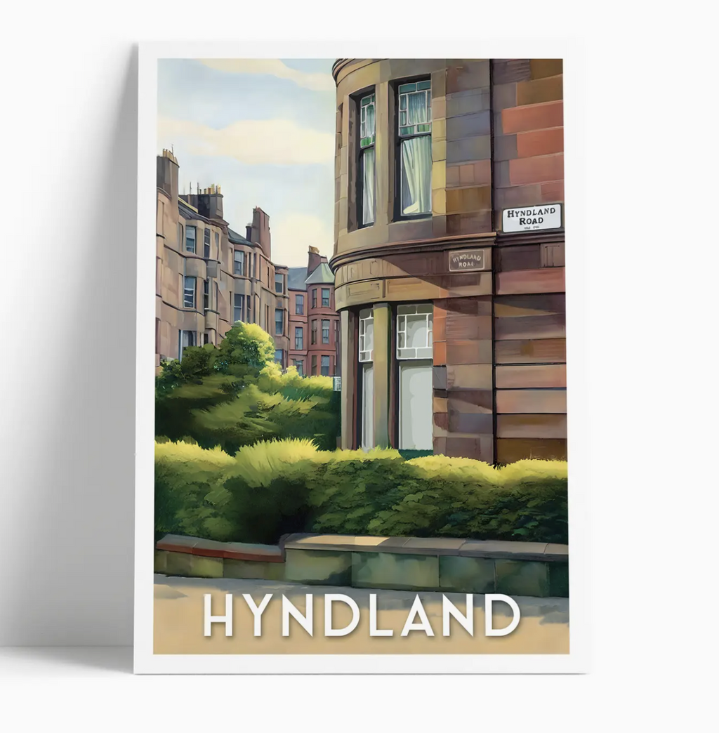 Illustrated print of Glasgow - A4 Size