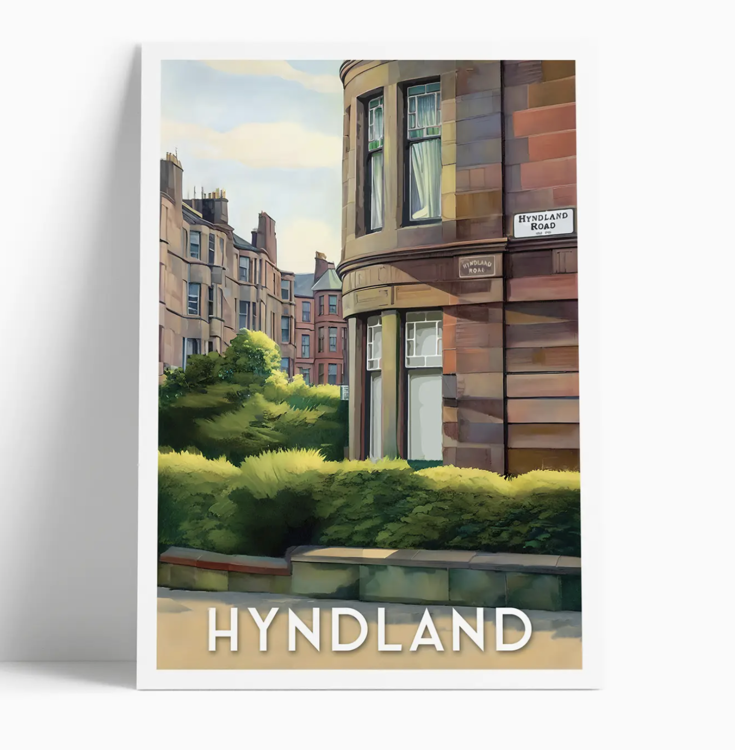 Illustrated print of Glasgow - A4 Size