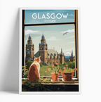 Illustrated print of Glasgow - A4 Size