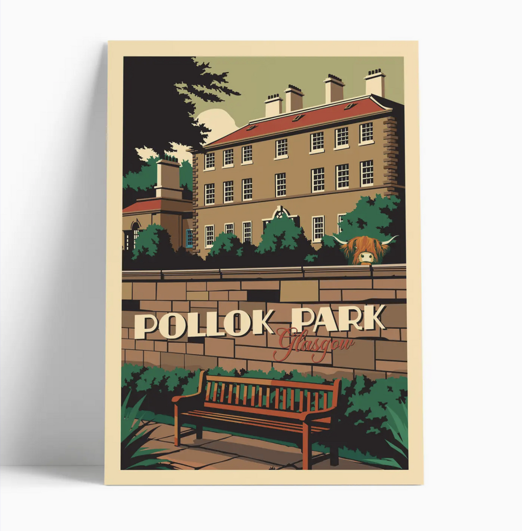 Illustrated print of Glasgow - A4 Size