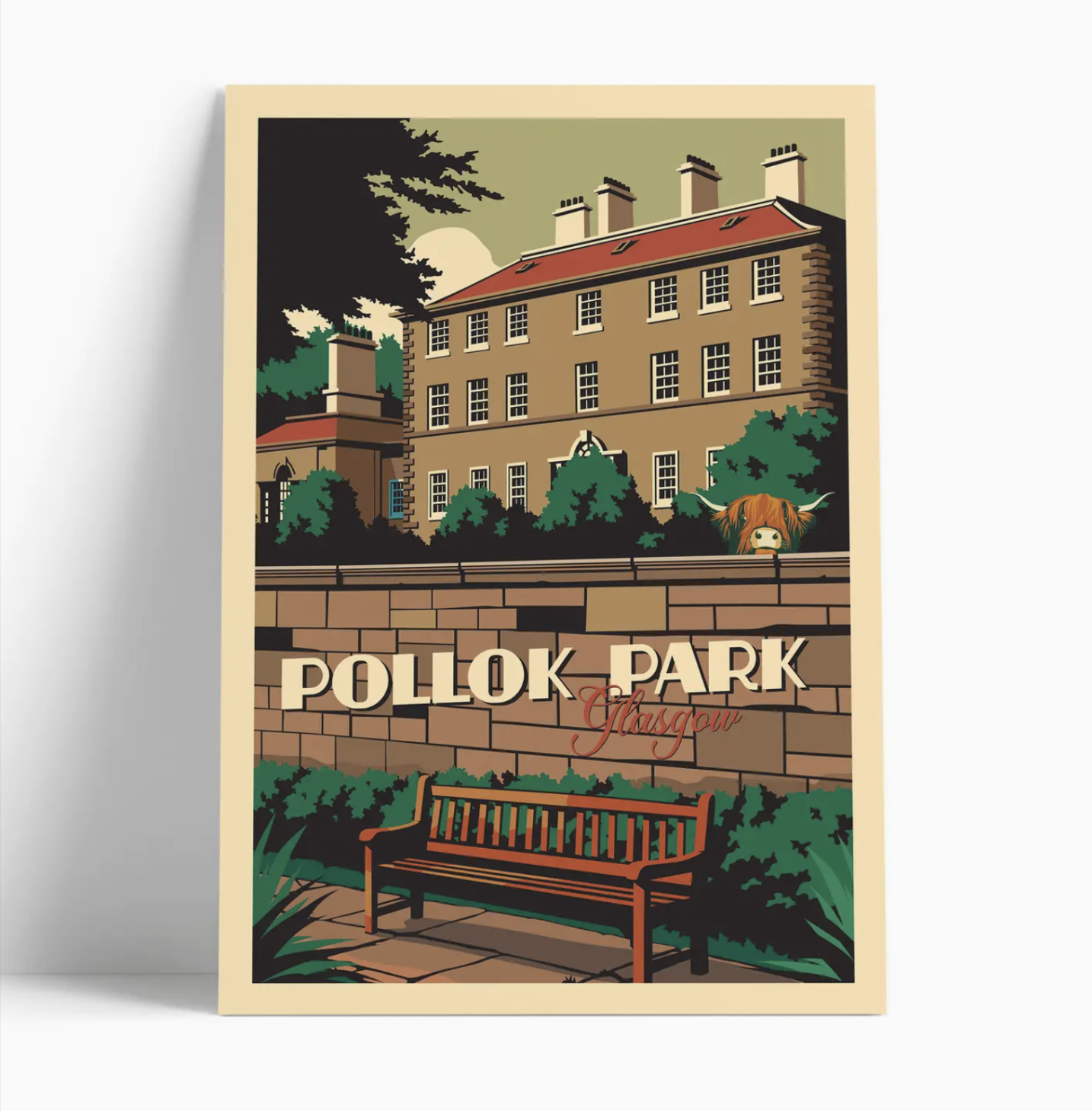 Illustrated print of Glasgow - A4 Size