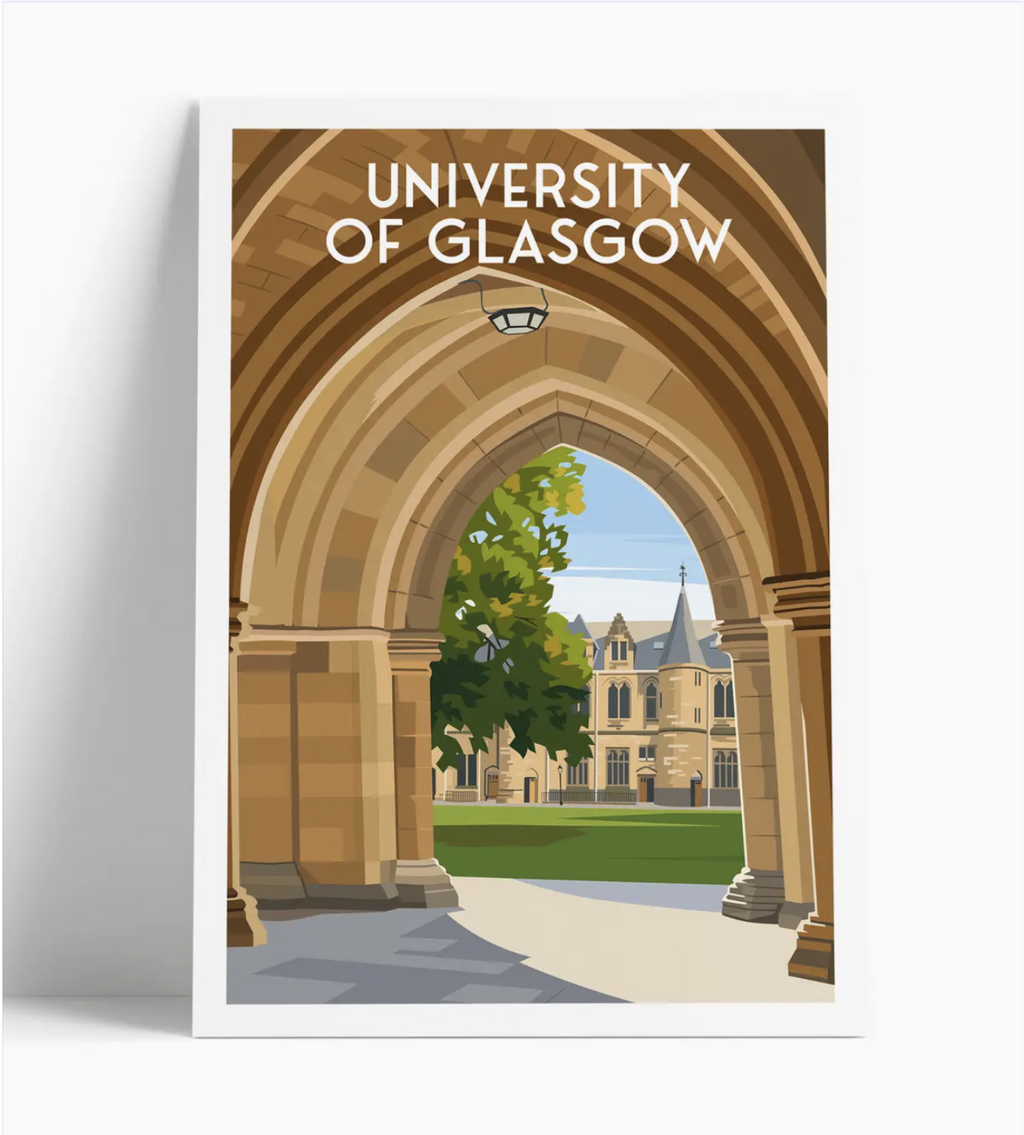 Illustrated print of Glasgow - A4 Size