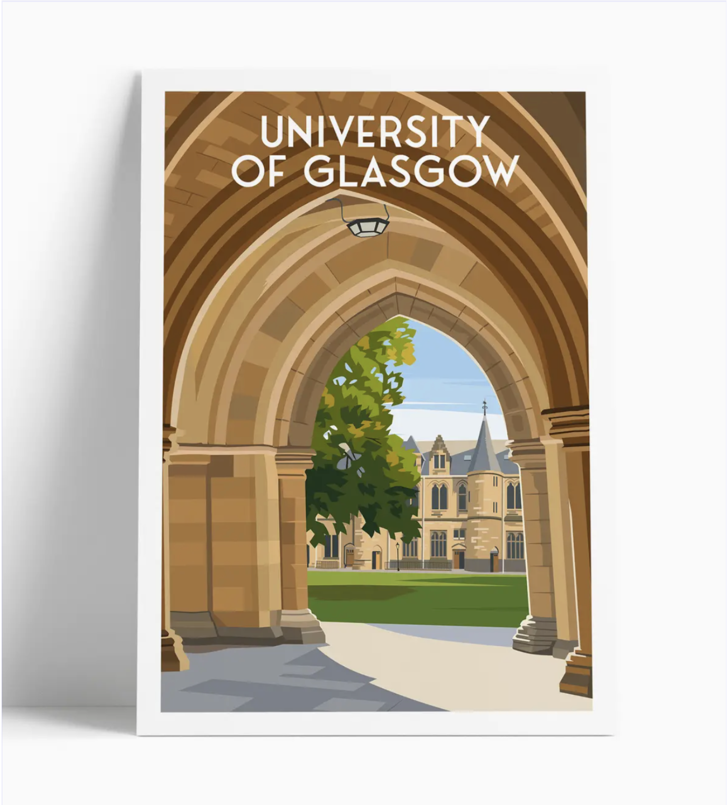 Illustrated print of Glasgow - A4 Size