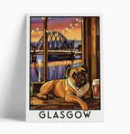 Illustrated print of Glasgow - A4 Size