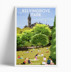 Illustrated print of Glasgow - A4 Size